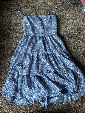 Hello Molly Flower Blue Dress Small